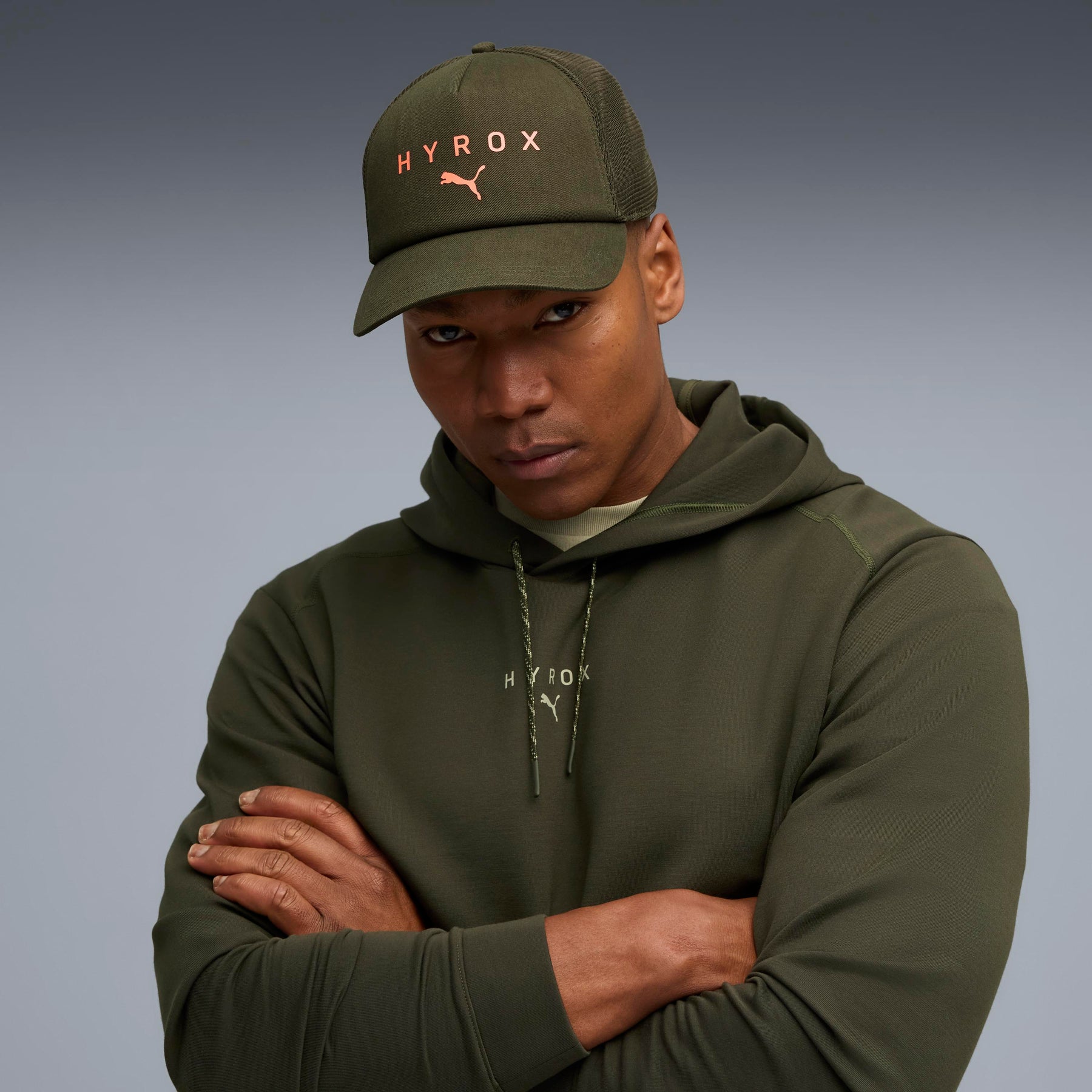 PUMA x HYROX Trucker Cap | Dark Olive