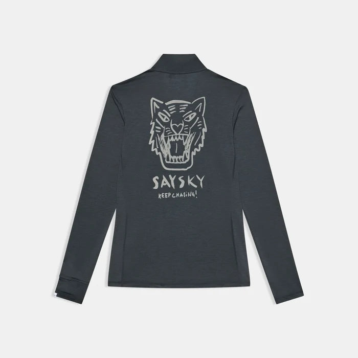 W Tiger Pace Half Zip Long Sleeve | Black