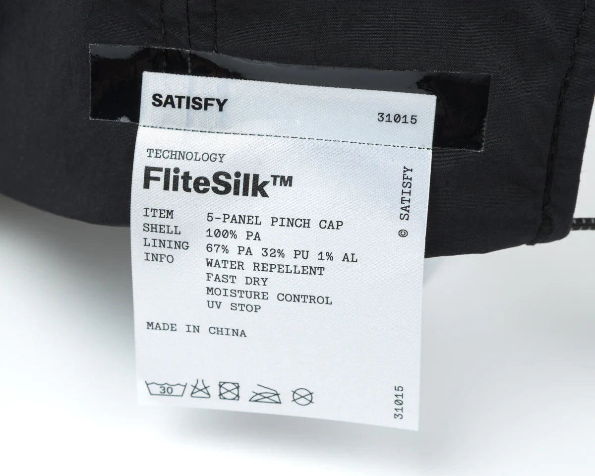 FliteSilk 5 Panel Pinch Cap | Black