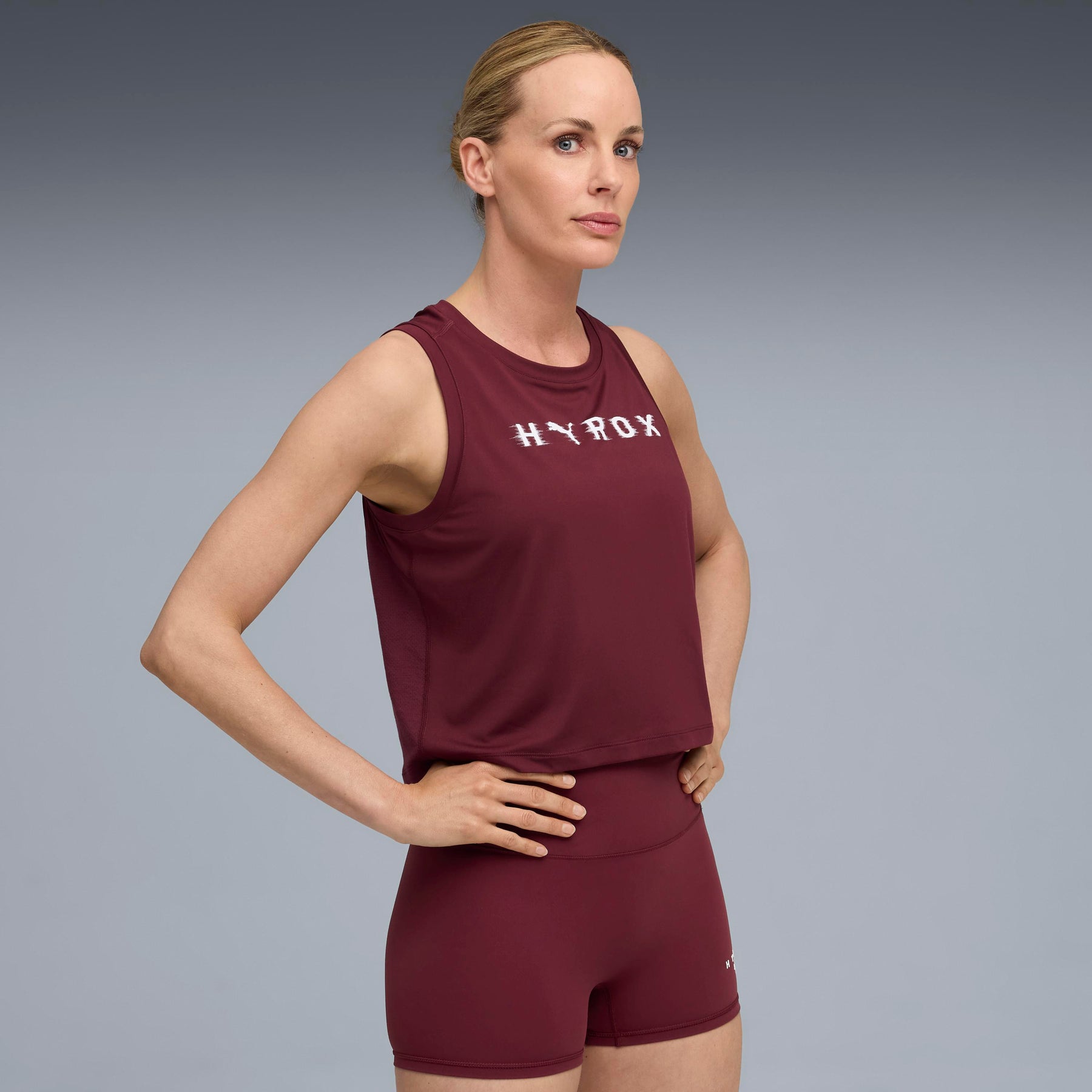 W PUMA x HYROX CLOUDSPUN ThermoAdapt Crop Tank | Ruby Shimmer