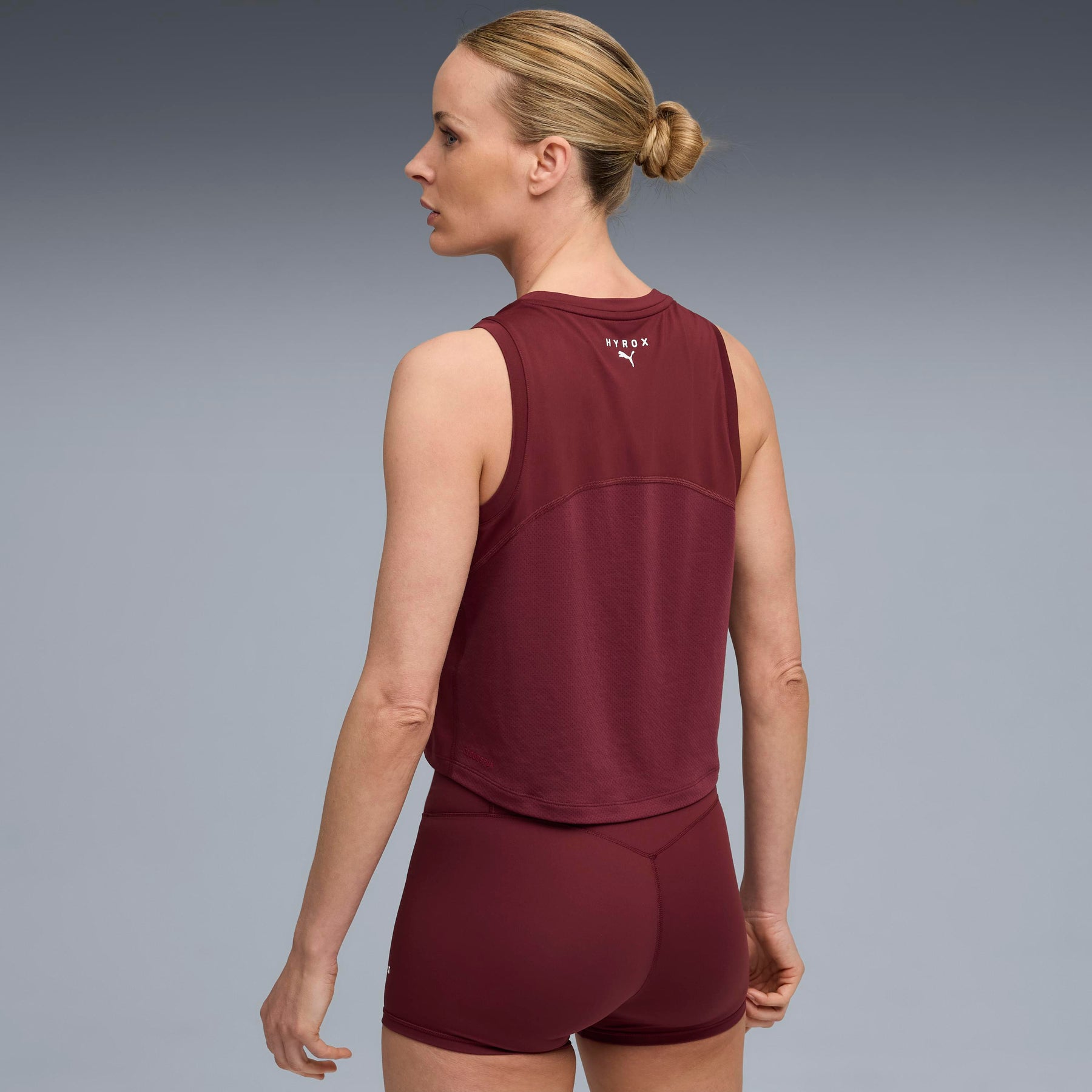 W PUMA x HYROX CLOUDSPUN ThermoAdapt Crop Tank | Ruby Shimmer