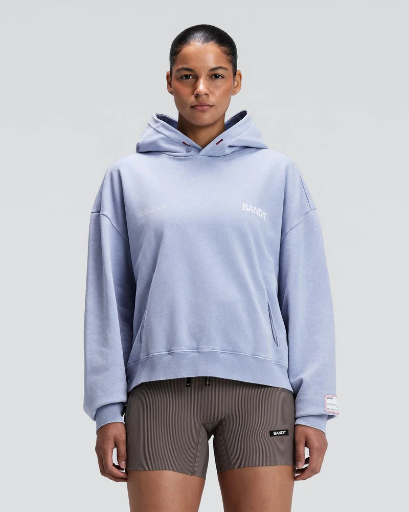Chroma Wash Cropped Hoodie | Steel Horizon