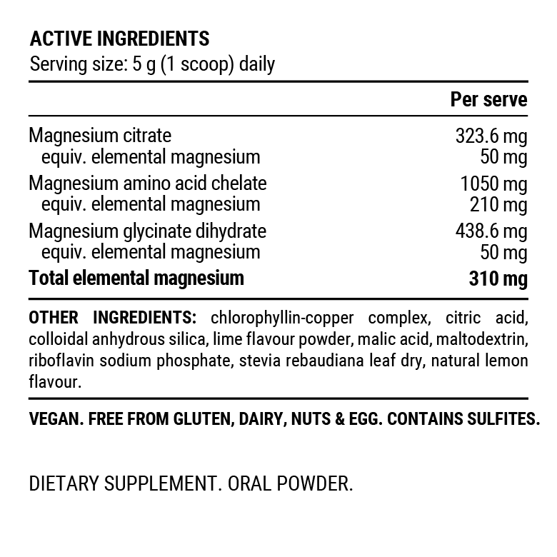 Triple Magnesium Professional Recovery Powder - (Travel Pack) - 5g Sachet x 20 pcs I Lemon Lime