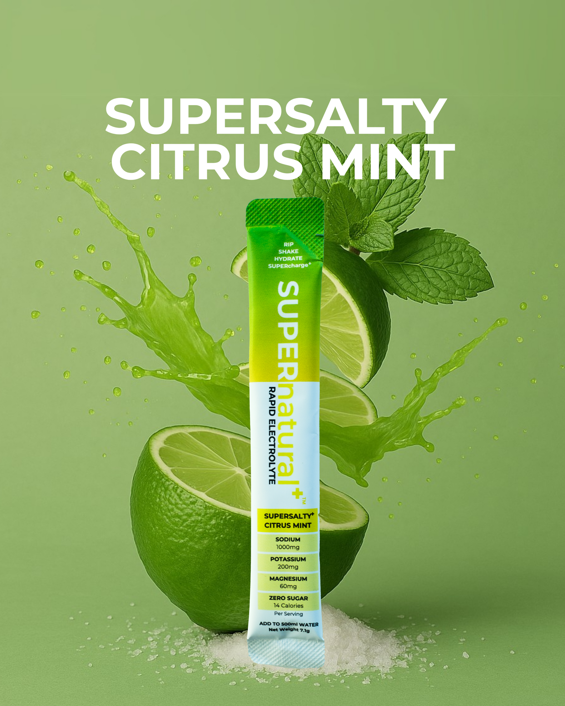 SUPERsalty 電解質小包 |柑橘薄荷(7.0克)