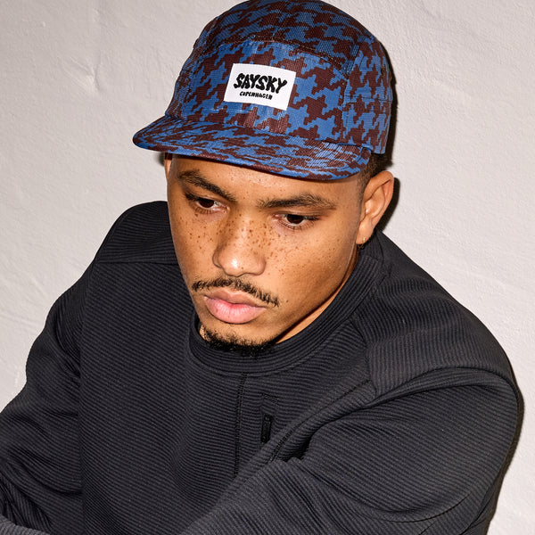 Houndstooth Combat Cap | Blue