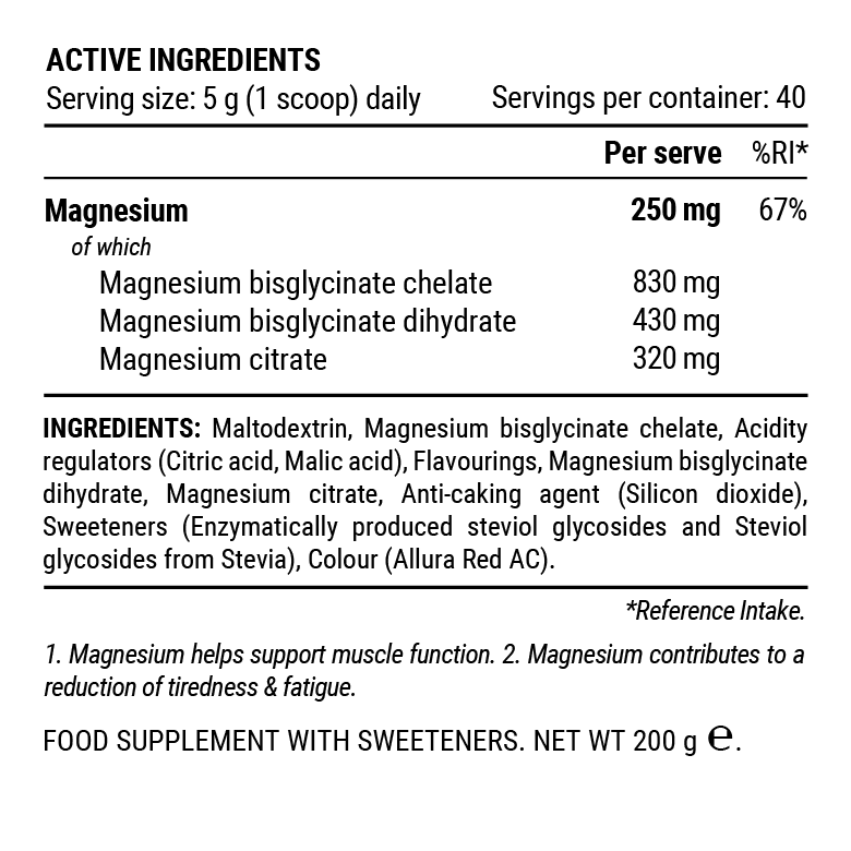 Triple Magnesium Professional Recovery Powder (Travel Pack) -  5g Sachet x 20 pcs | Berry