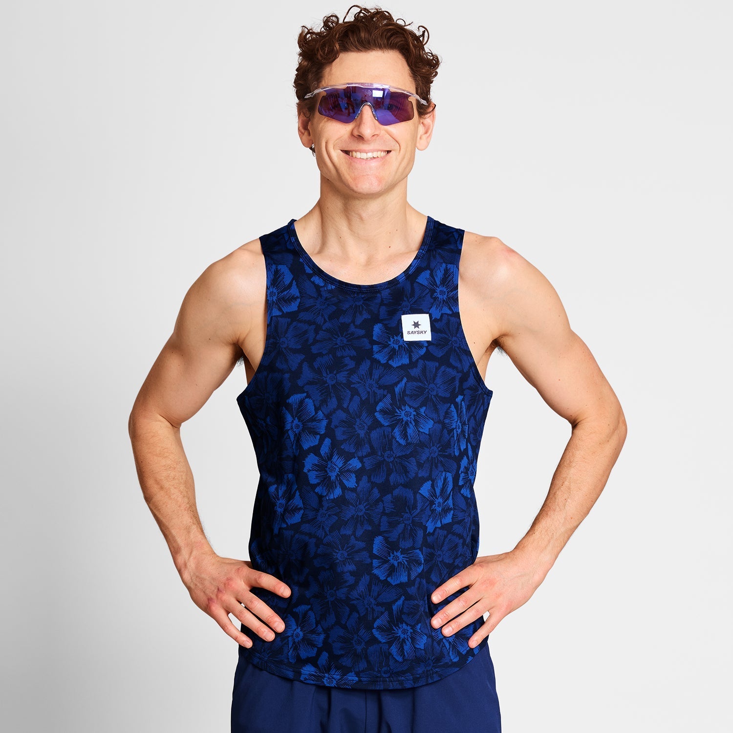 M Flower Combat Singlet | Blue