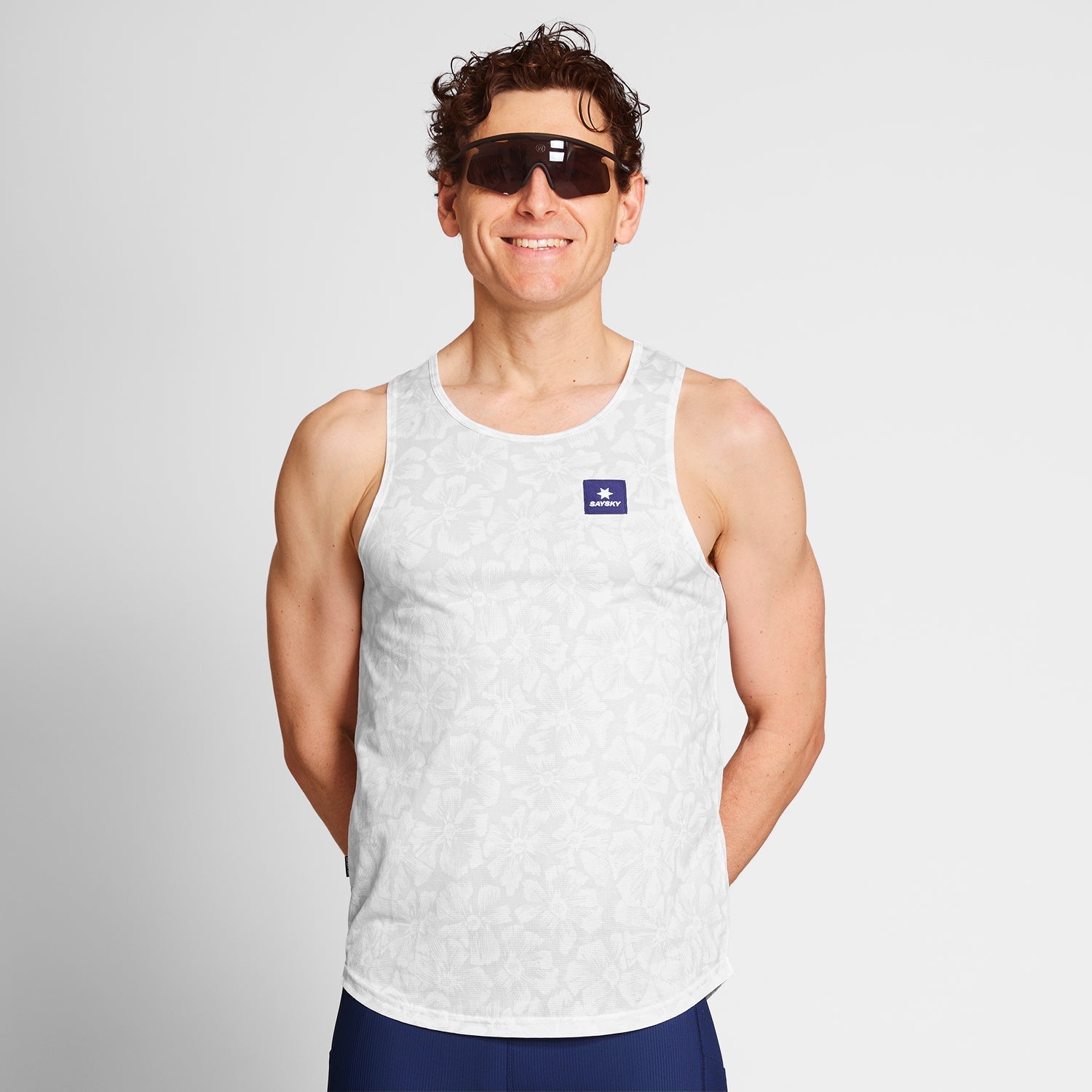 M Flower Combat Singlet | White