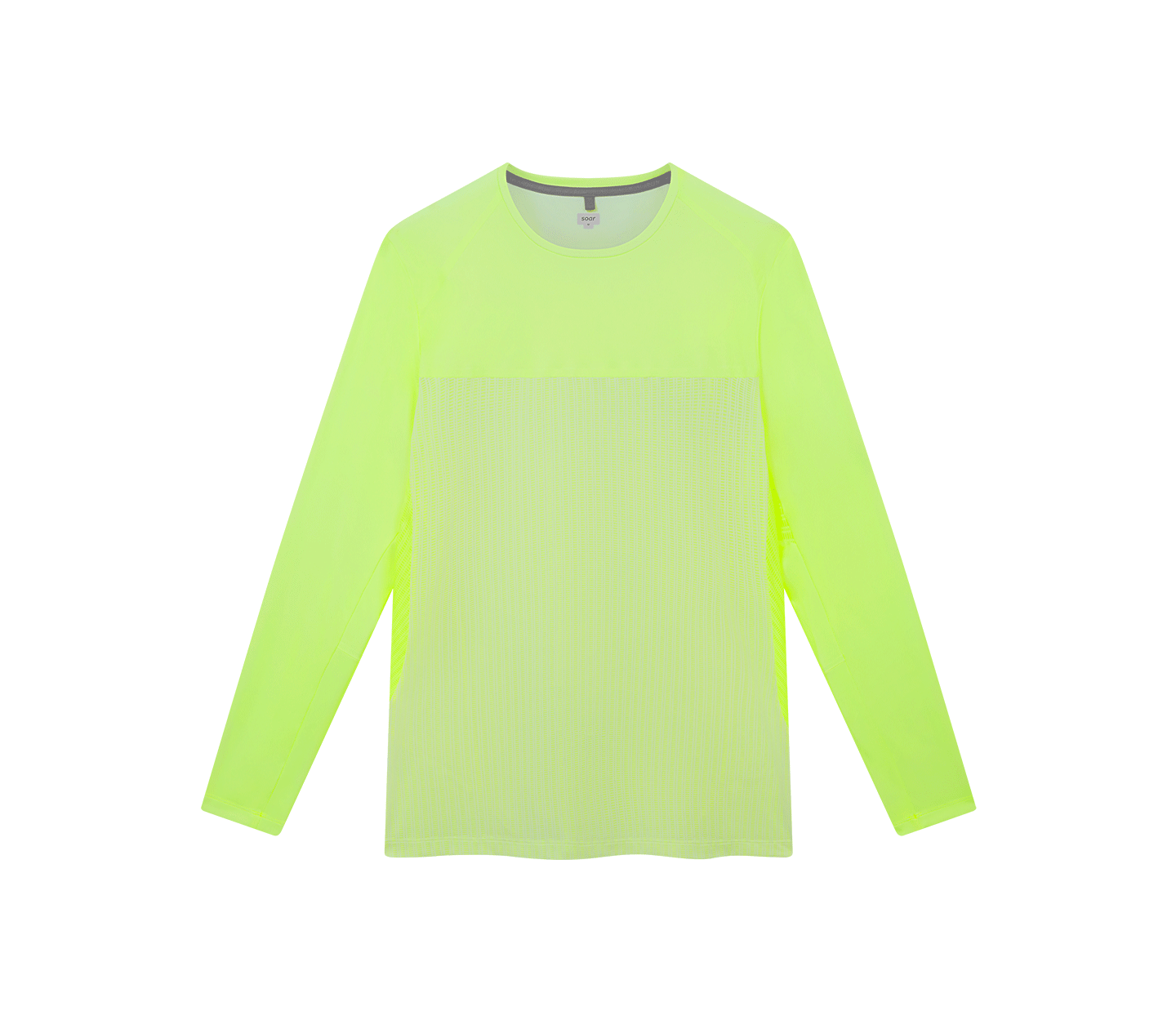 男款長袖炎熱天氣 T 卹 |螢光黃