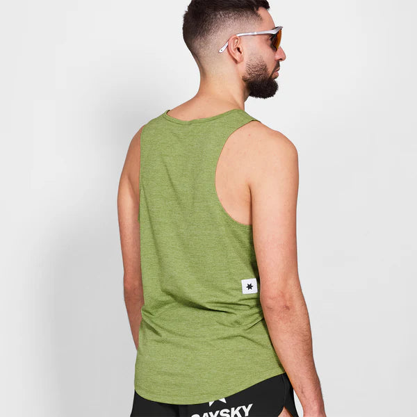 M Logo Combat Singlet | Green Melange