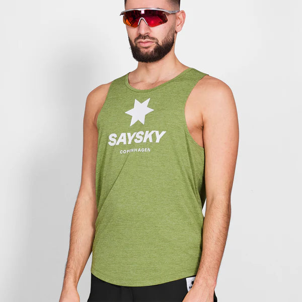 M Logo Combat Singlet | Green Melange