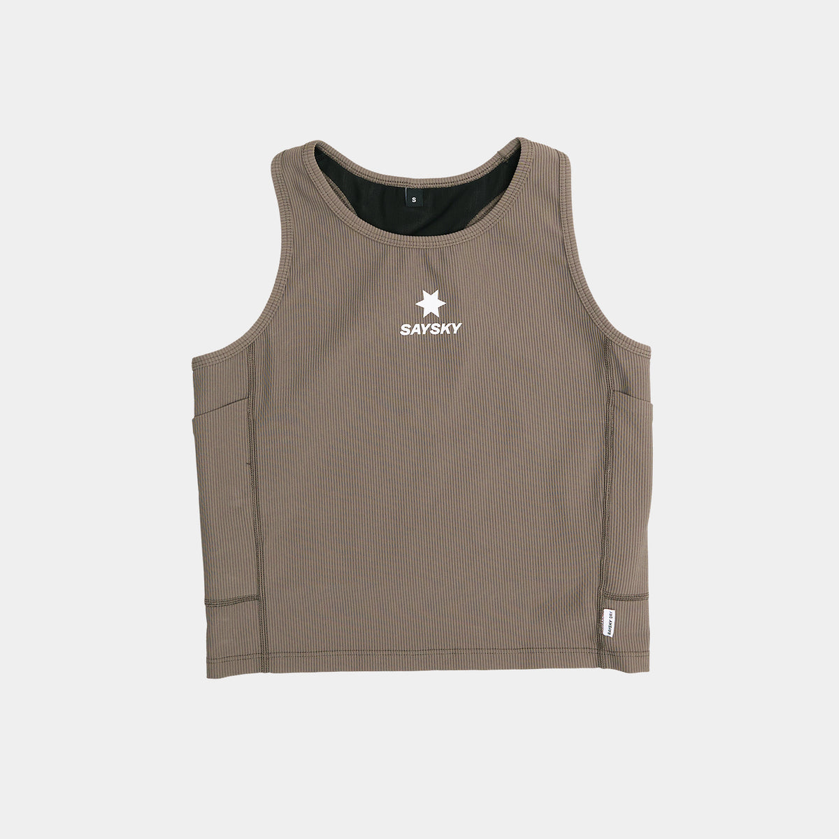 W Combat Rib Crop Top | Taupe