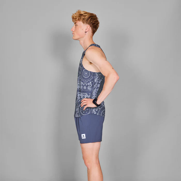 Paisley Combat Singlet | Blue Paisley