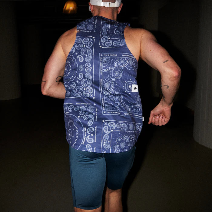 Paisley Combat Singlet | Blue Paisley