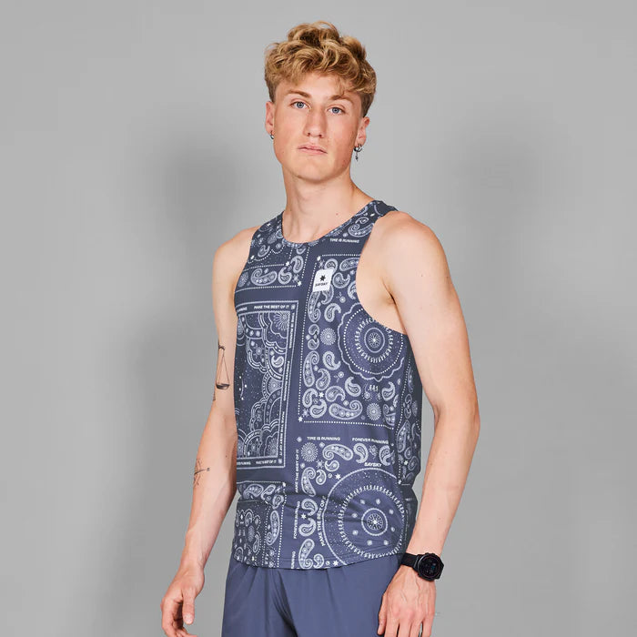 Paisley Combat Singlet | Blue Paisley
