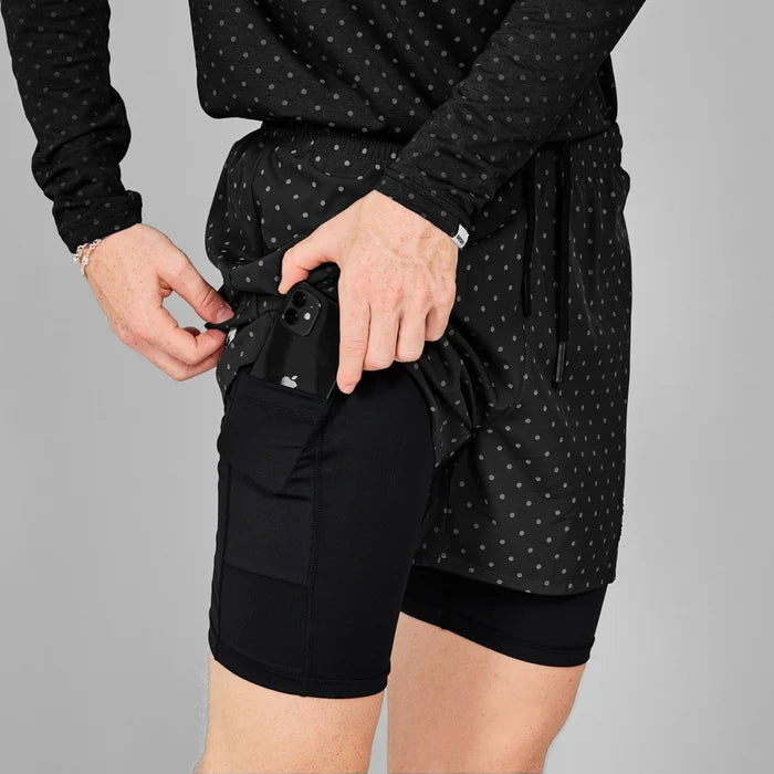 M Polka 2 In 1 Pace Shorts 5" | Reflective Black