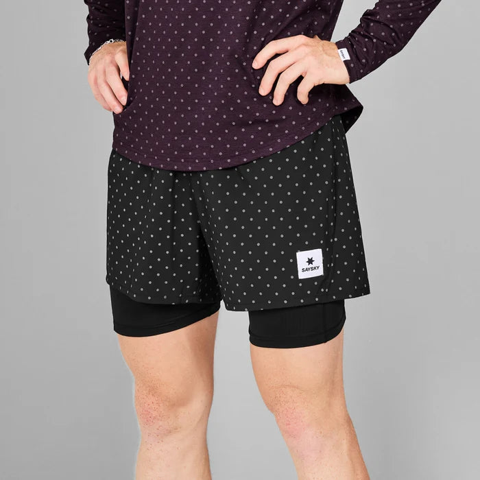 M Polka 2 In 1 Pace Shorts 5" | Reflective Black