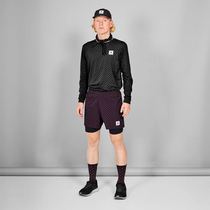 M Polka 2-In-1 Pace Shorts 5" | Reflective Purple