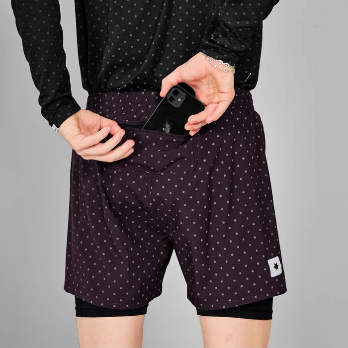 M Polka 2-In-1 Pace Shorts 5" | Reflective Purple
