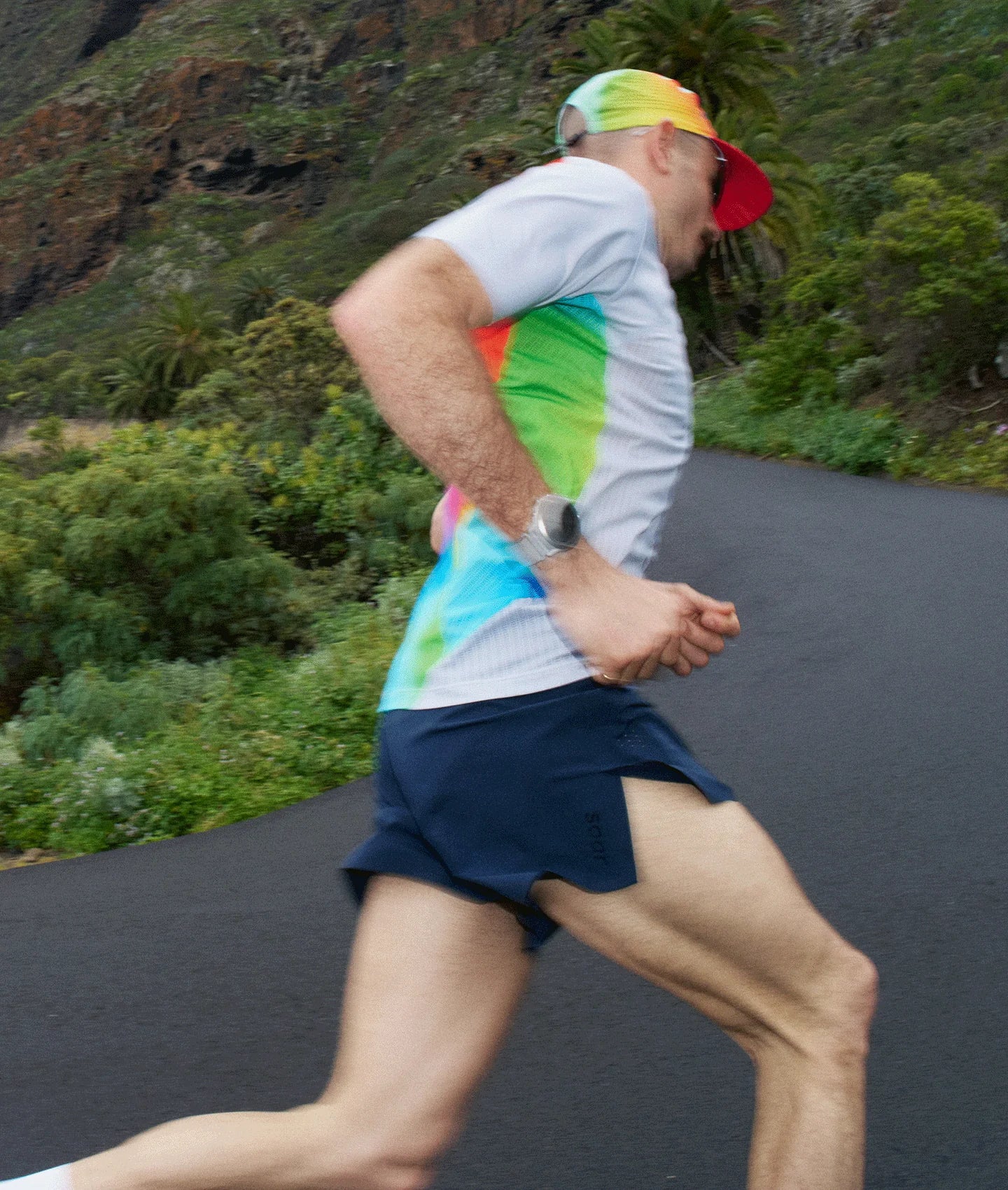 印花跑步帽 |彩虹