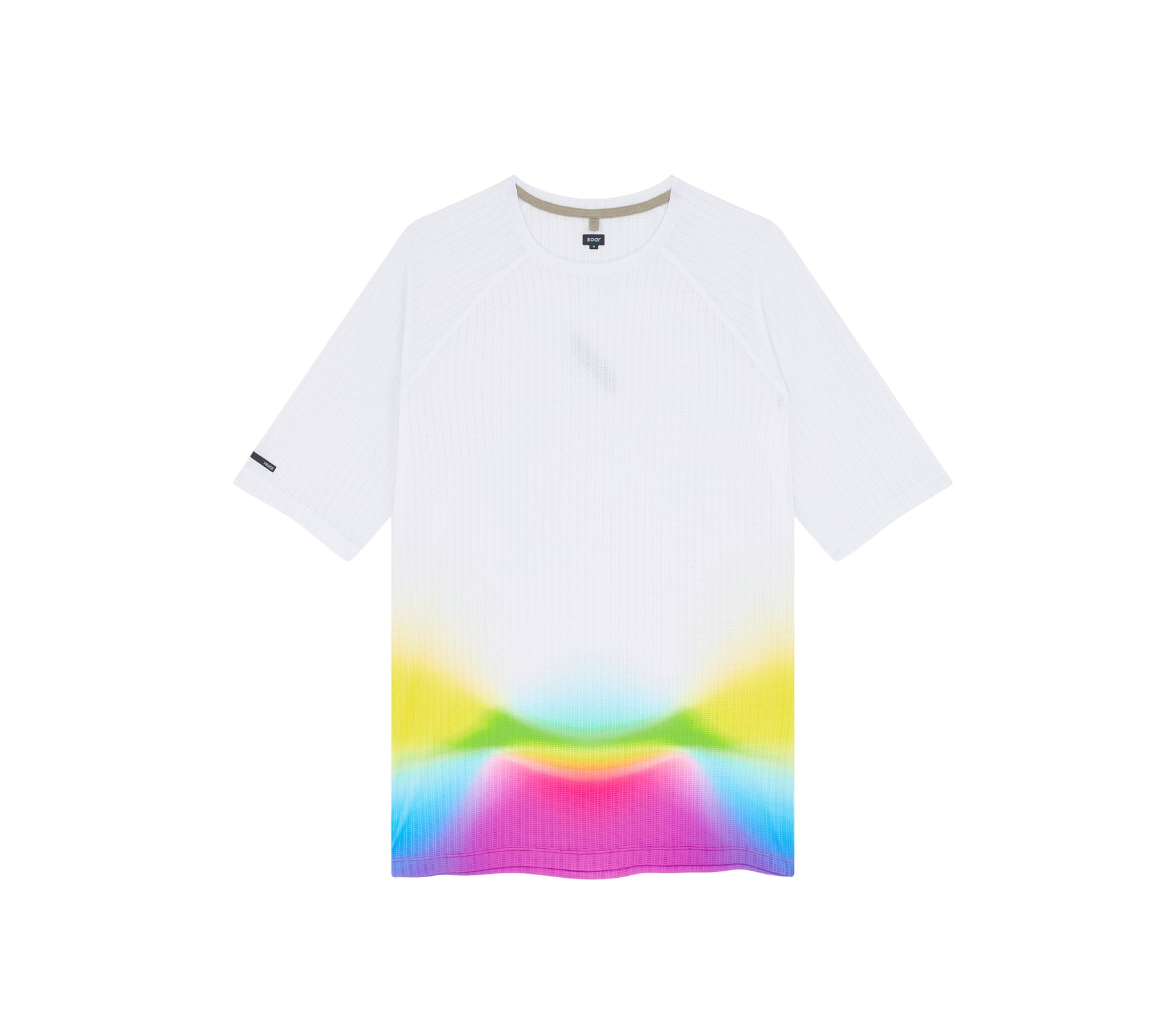 男士競賽 T 卹 |白色/夏日彩虹