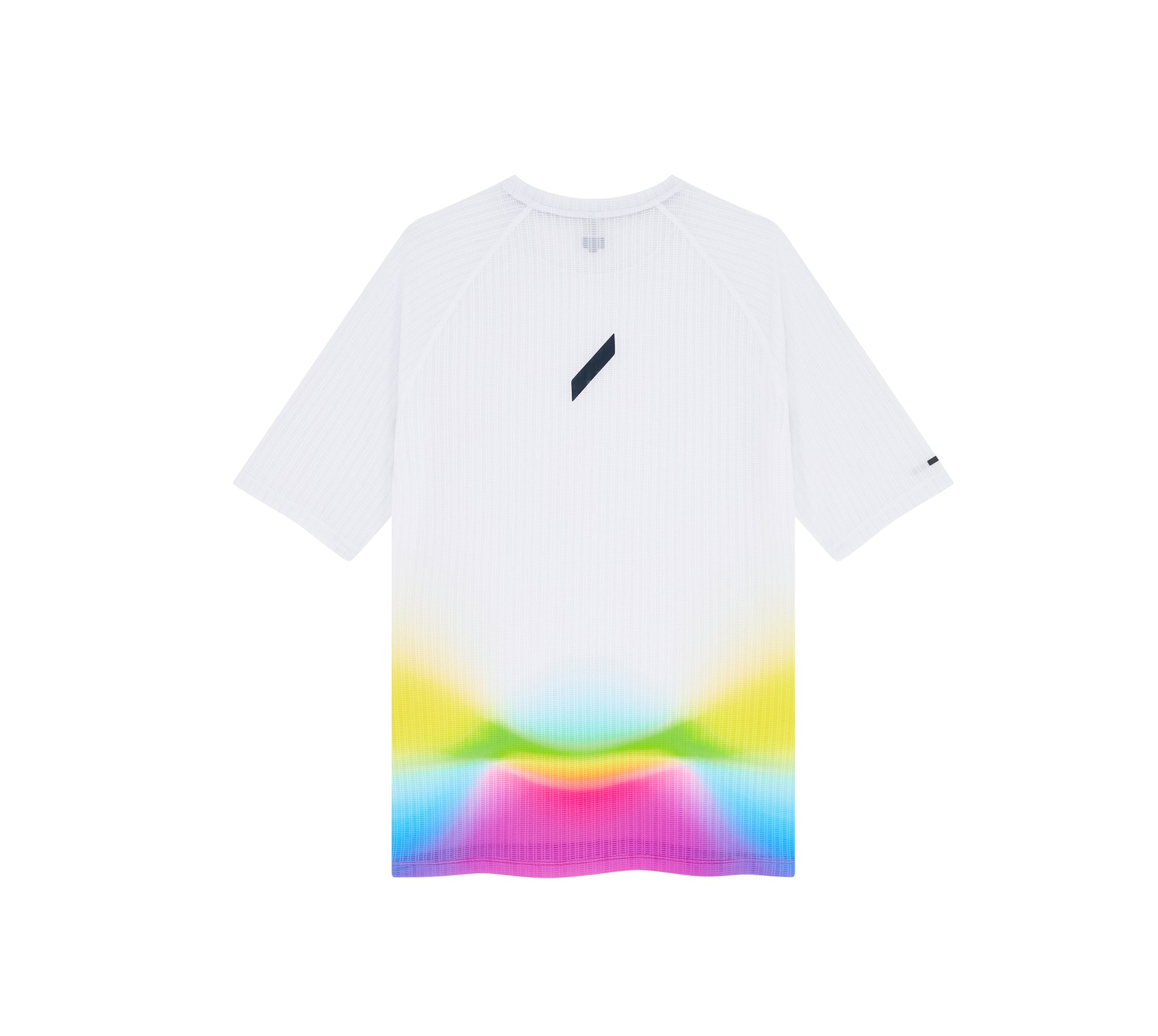 男士競賽 T 卹 |白色/夏日彩虹