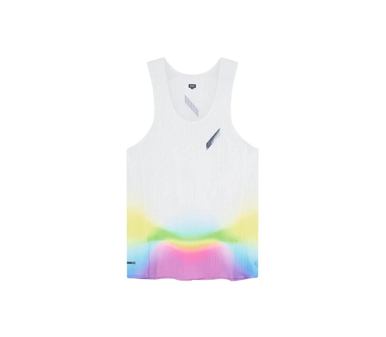 男士比賽背心 |白色/夏日彩虹