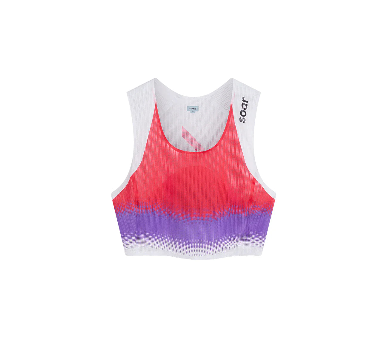 W Crop Race Vest | Red/Purple Stripe