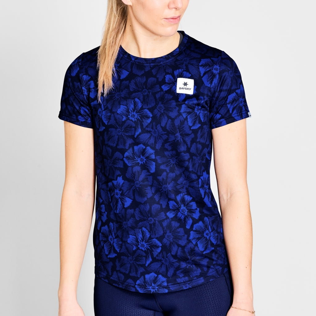 W Flower Combat T-Shirt | Blue