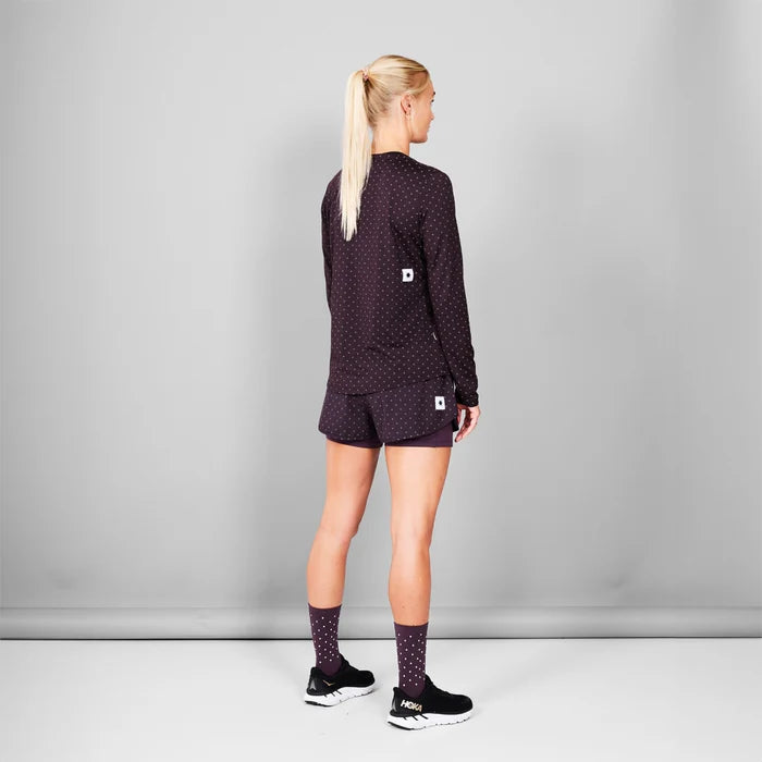 Women Polka Pace Long Sleeve | Reflective Purple