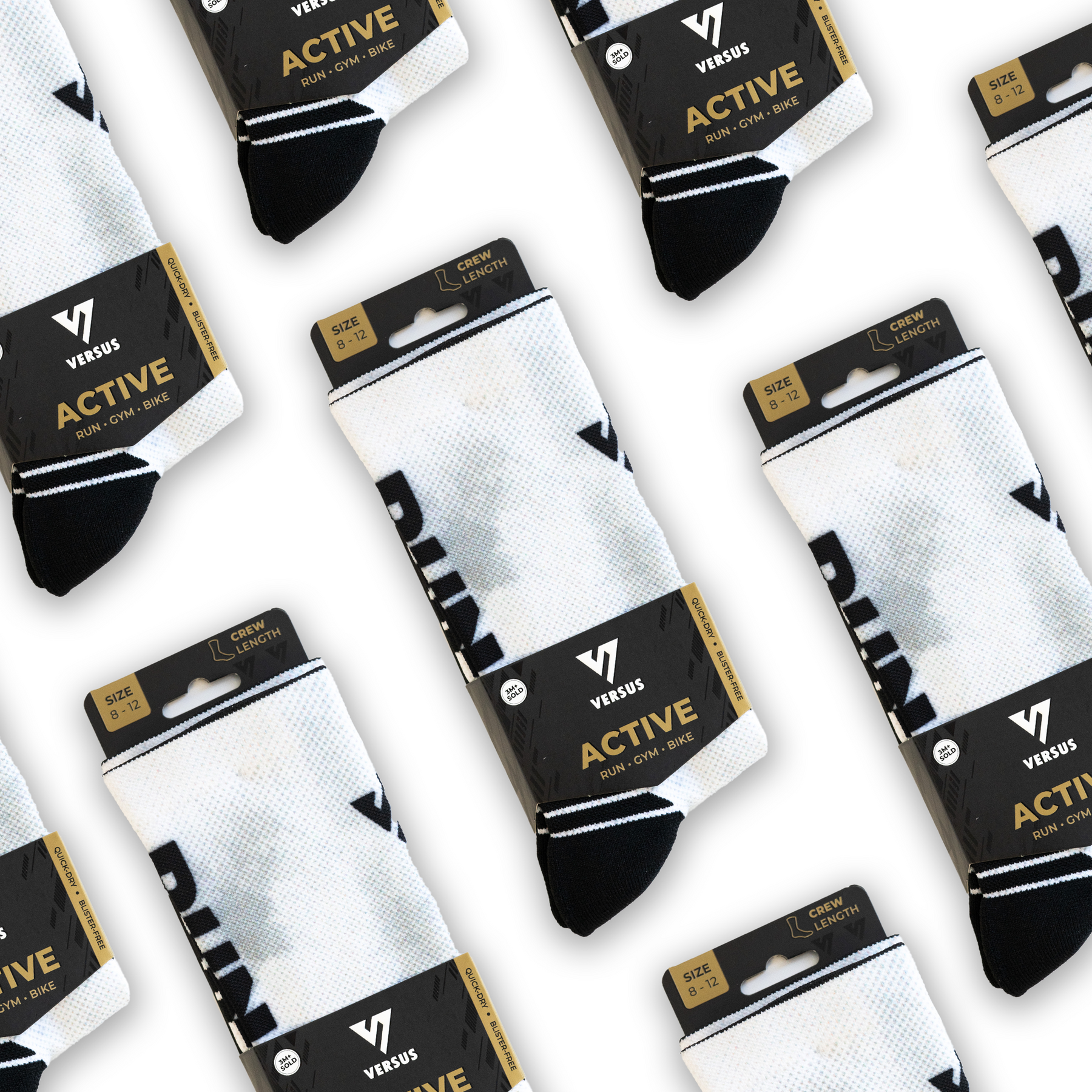 Active Crew Socks | RUN White