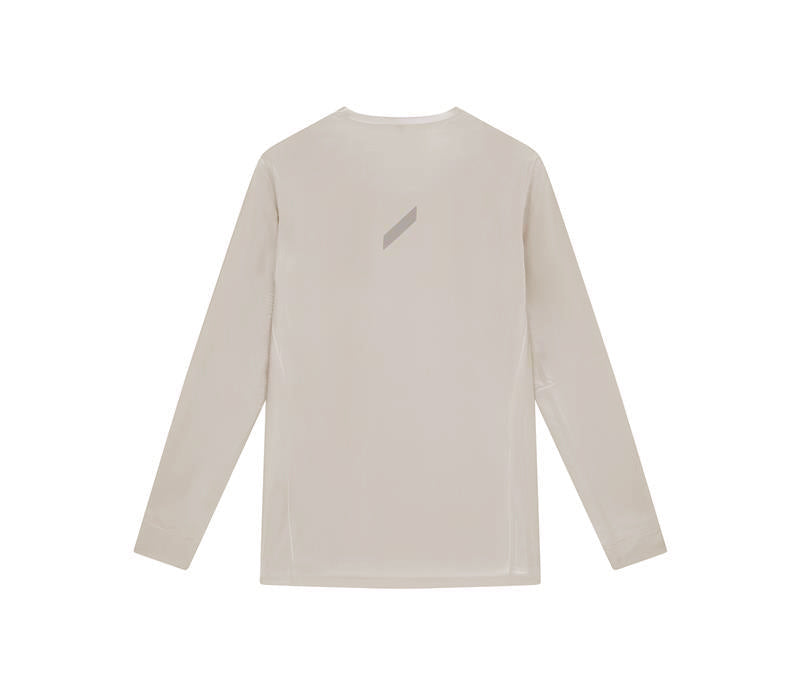 男款長袖印花科技 T 卹 |暖灰色大理石