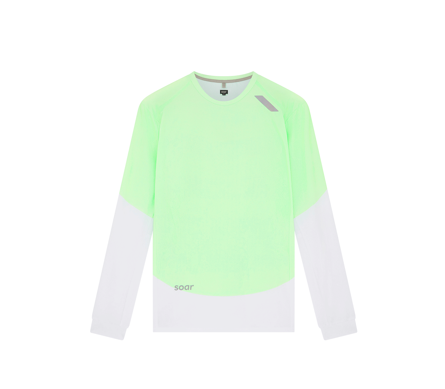 男款長袖印花科技 T 卹 |霓虹薄荷