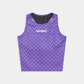 W Zig Zag Combat Crop Top | Purple