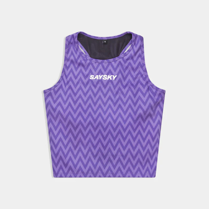 W Zig Zag Combat Crop Top | Purple