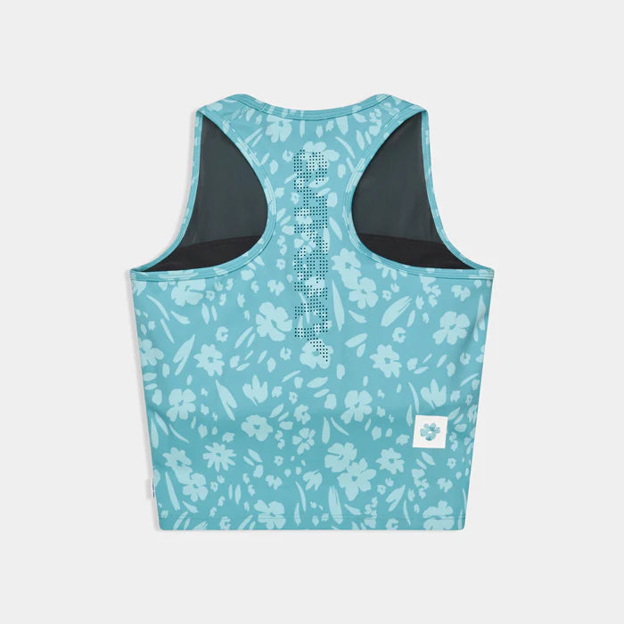 W Flower Combat Crop Top | Blue