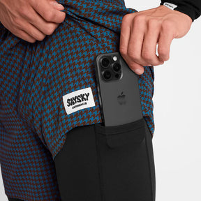 M Houndstooth Pace 2 in 1 Shorts 5'' | Blue