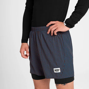 M Houndstooth Pace 2 in 1 Shorts 5'' | Blue