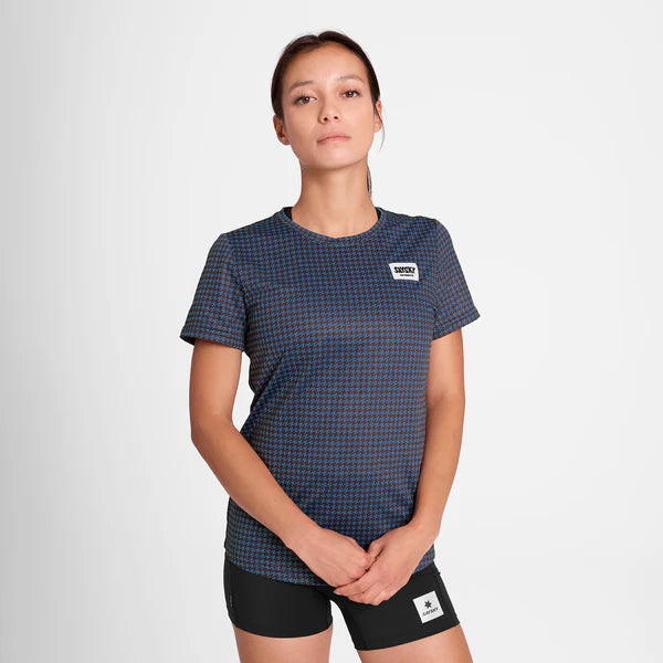 W Houndstooth Combat T-Shirt | Blue