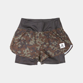 W Camo Pace 2 in 1 Shorts 3" | Brown