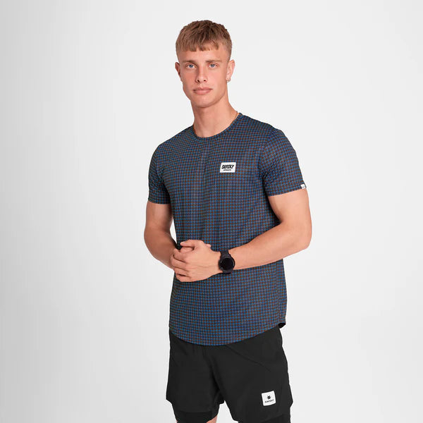 M Houndstooth Combat T-Shirt | Blue