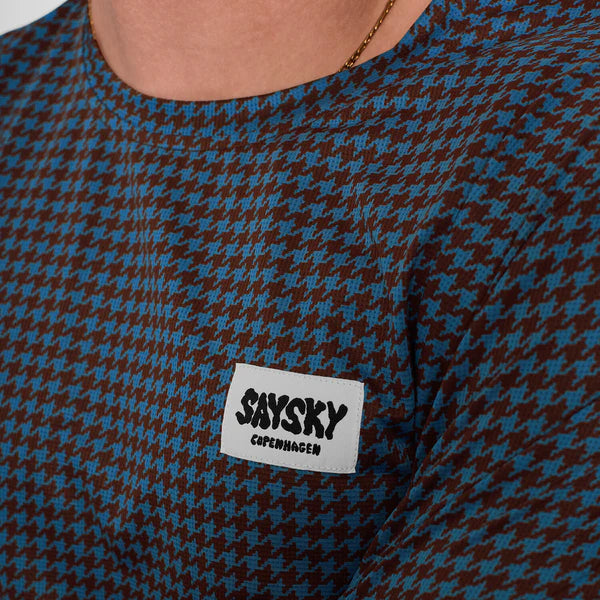 M Houndstooth Combat T-Shirt | Blue