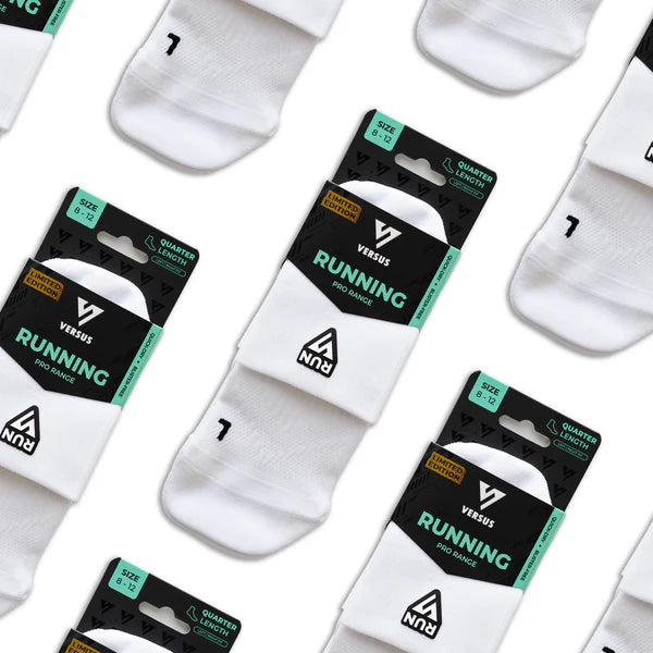Running Quarter Socks | White RUN