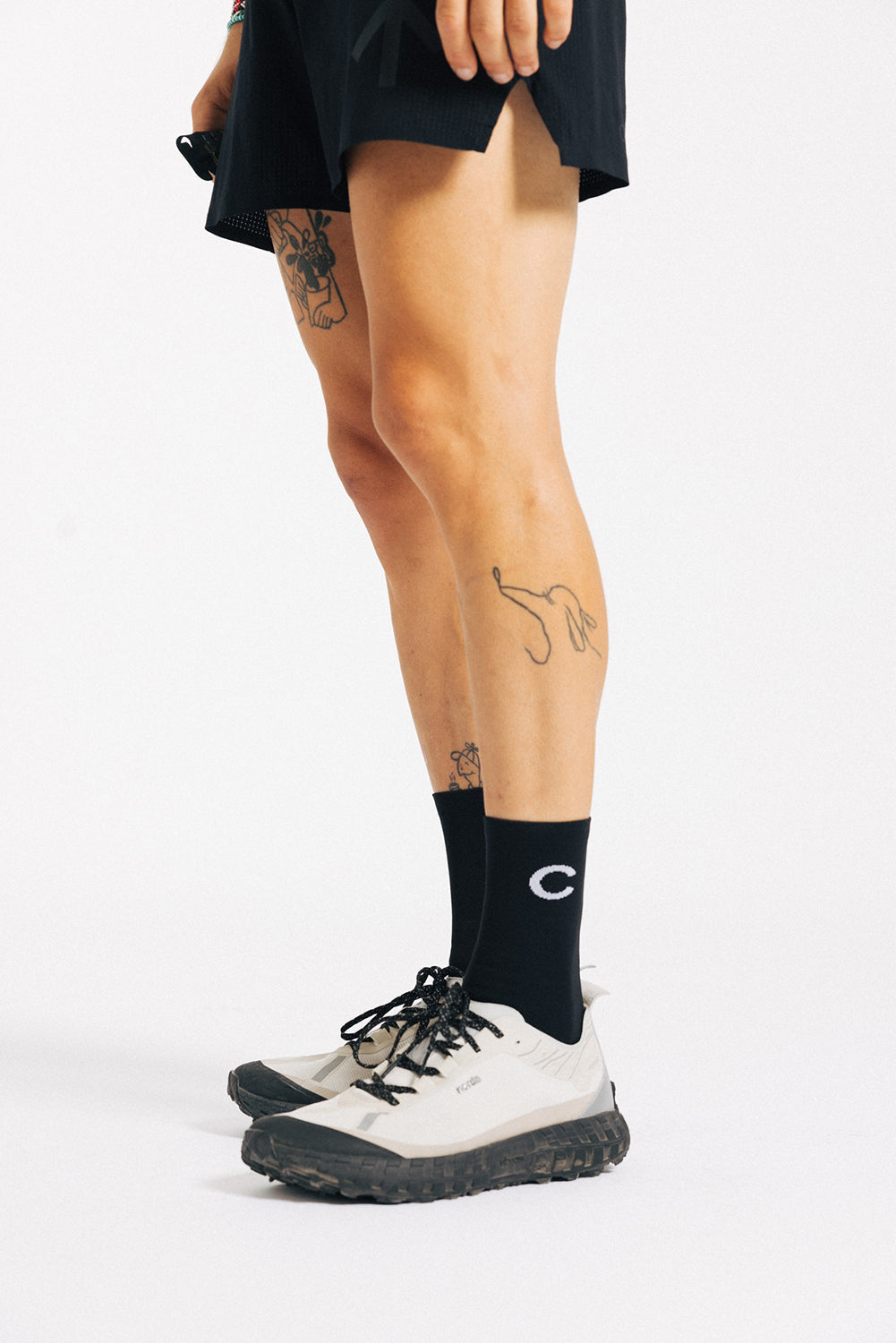 Lightweight Sock C and Arrow | Black White