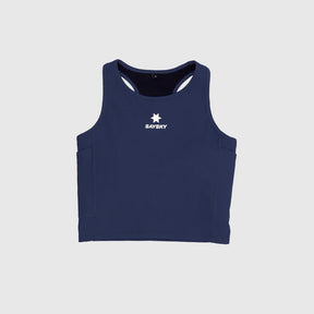 W Combat Rib Crop Top | Blue