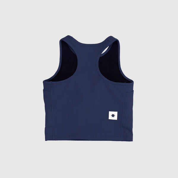 W Combat Rib Crop Top | Blue