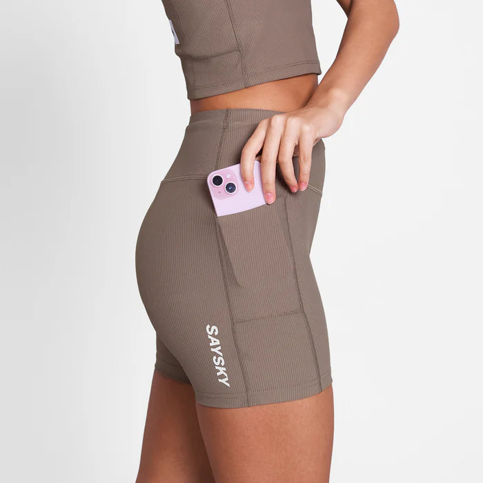 W Combat+ Rib Short Tights 4" | Taupe