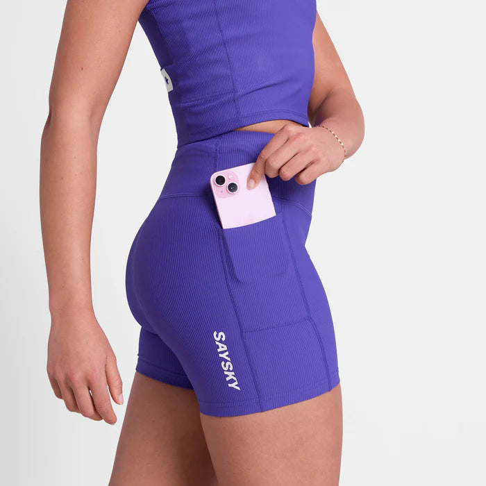W Combat+ Rib Short Tights 4" | Purple