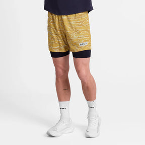 M Tiger Pace 2 in 1 Shorts 5'' | Yellow Camo