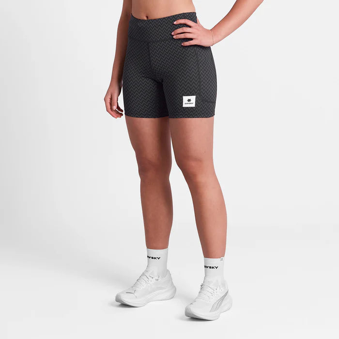 W Zig Zag Combat+ Short Tights 7" | Black
